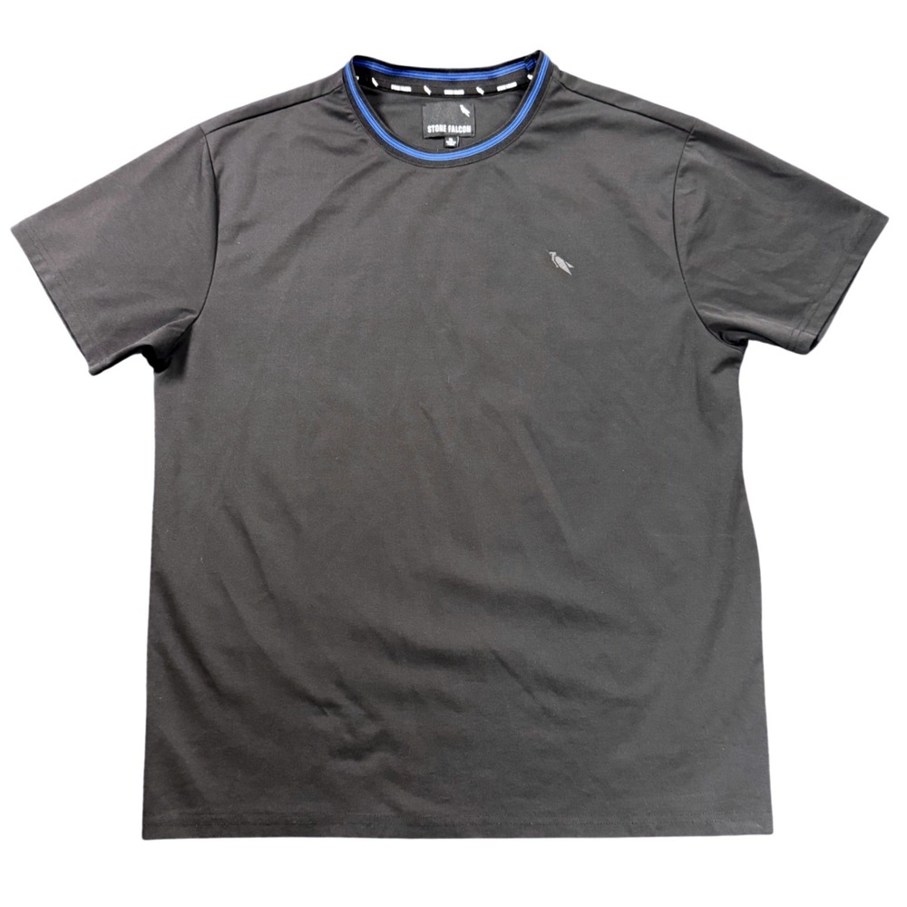 Stone Falcon Mens XL Black Performance T-Shirt Short Sleeve Crew Neck RN171413